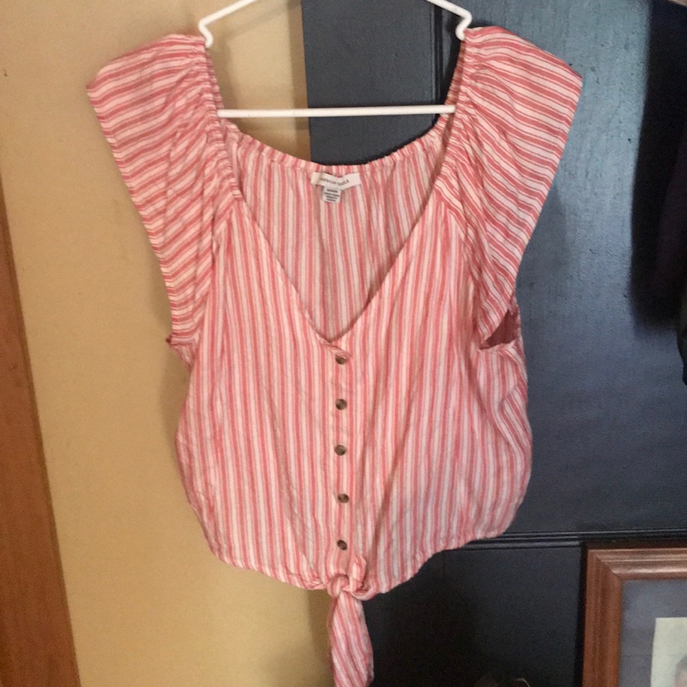 American Eagle Tie Front Top